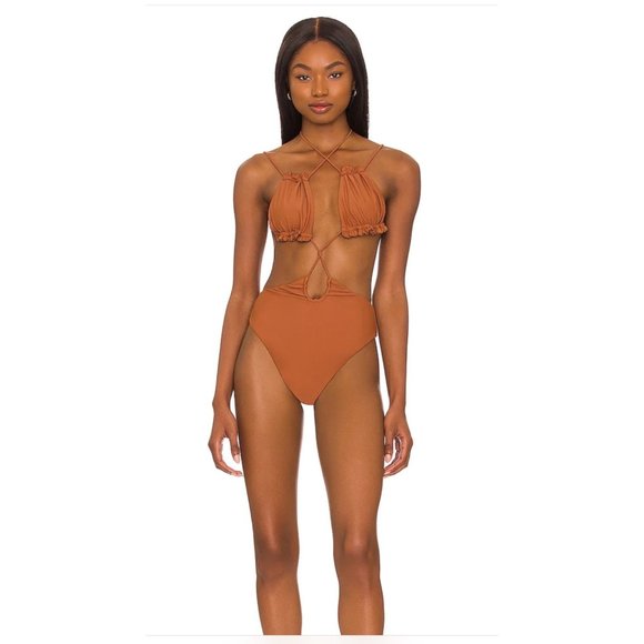 Tularosa Daveena One Piece NWT brown Size Small - Picture 1 of 14